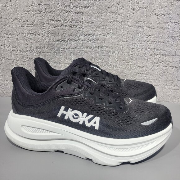 Hoka One One Bondi 9 Women's Size US 7.5D Black White  Athletic Running Shoes - Picture 1 of 13